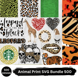 Animal Print SVG Bundle 500 Designs PNG, SVG, EPS, SVG