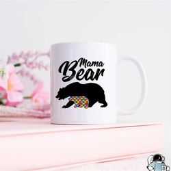 autism awareness mug, autism mom, mama bear mug, autism awareness gift, autism gifts, coffee mug, awareness gifts for mo