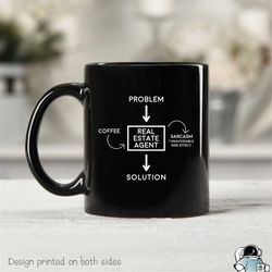 Real Estate Coffee Mug, Real Estate Agent Mug, Selling Houses Gift, Problem Coffee Solution, Property Sarcastic Gifts Fo