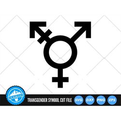 Transgender Symbol SVG Files | Pride SVG Cut Files | Transgender Symbol Silhouette Vector Files | Transgender SVG Vector