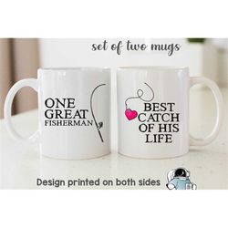 Fishing Matching Mug Set, Best Catch Couples Mug, Matching Gifts, Husband and Wife Mugs, Fishing Mug, Matching Coffee Mu