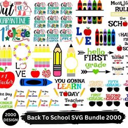 Back To School SVG Mega Bundle 2000 designs PNG, SVG, EPS, SVG