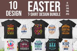 Happy Easter T-Shirt Designs Bundle SVG