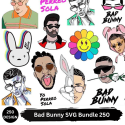 Bad Bunny SVG Bundle 250 designs PNG, SVG, EPS, SVG