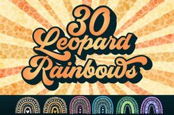 30 leopard pattern rainbows bundle svg