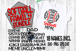 Softball Family Bundle SVG Mom SVG