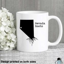 Nevada Mug, Nevada Gift, Nevada Map, Nevada Coffee Mug, NV State Mug, Nevada State Roots Mug, Nevada Roots Coffee Mug