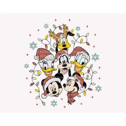Mouse And Friends Png, Character Face Xmas Png, Christmas Light Png, Christmas Friends Png, Retro Christmas Shirt, Holid