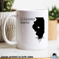 Illinois Mug, Illinois Gift, Illinois Map, Illinois Coffee Mug, IL State Mug, Illinois Roots Mug, Love Illinois, State o