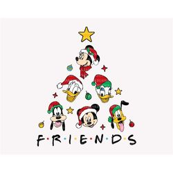 Christmas Doodle Tree Svg, Mouse And Friends Svg, Family Vacation Svg, Christmas Friends Svg, Retro Christmas Shirt, Hol