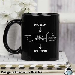 Tech Support Coffee Mug, Tech Support Mug, Technician Mug, Technician Gift, Funny IT Gift, Tech Support Black Mug, Compu