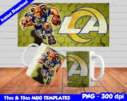 Rams Mug Design Png, Sublimate Mug Template, Rams Mug Wrap, Sublimate Football Design PNG, Instant Download