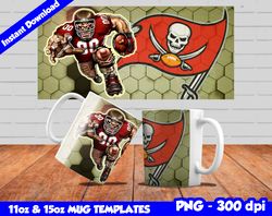 Buccaneers Mug Design Png, Sublimate Mug Templates, Buccaneers Mug Wrap, Sublimate Football Design PNG, Instant Download