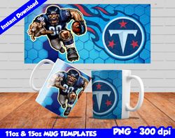 Titans Mug Design Png, Sublimate Mug Templates, Titans Mug Wrap, Sublimate Football Design PNG, Instant Download