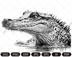 Crocodile Svg, Crocodile Clipart, Crocodile Png, Crocodile Head, Crocodile face, Crocodile detailed, Crocodile Silhouett