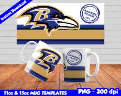 Ravens Mug Design Png, Sublimate Mug Templates, Ravens Mug Wrap, Sublimation Football Design PNG, Instant Download