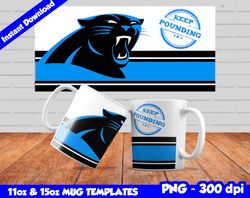 Panthers Mug Design Png, Sublimate Mug Templates, Panthers Mug Wrap, Sublimation Football Design PNG, Instant Download