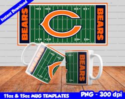 Bears Mug Design Png, Sublimate Mug Templates, Bears Mug Wrap, Sublimation Football Design PNG, Instant Download