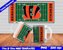 Bengals Mug Design  Png, Sublimate Mug Templates, Bengals Mug Wrap, Sublimation Football Design PNG, Instant Download