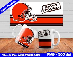 Browns Mug Design Png, Sublimate Mug Template, Browns Mug Wrap, Sublimation Football Design PNG, Instant Download