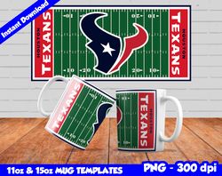 Texans Mug Design Png, Sublimate Mug Template, Texans Mug Wrap, Sublimation Football Design PNG, Instant Download