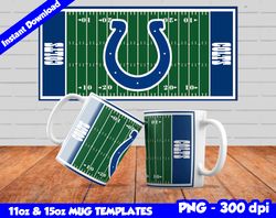 Colts Mug Design Png, Sublimate Mug Templates, Colts Mug Wrap, Sublimation Football Design PNG, Instant Download