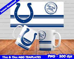 Colts Mug Design Png, Sublimate Mug Templates, Colts Mug Wrap, Sublimation Football Design PNG, Instant Download