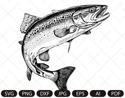 Trout fish svg, fish svg, fishing, sea trout fish,fishing clip art