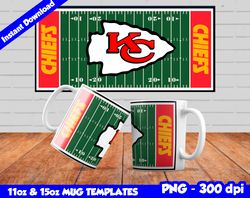 Chiefs Mug Design Png, Sublimate Mug Templates, Chiefs Mug Wrap, Sublimation Football Design PNG, Instant Download