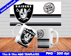 raiders mug design png, sublimate mug templates, raiders mug wrap, sublimation football design png, instant download