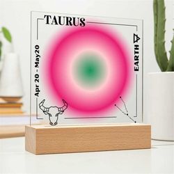 Taurus Aura, Taurus Zodiac Sign, Zodiac Decor Taurus, Taurus Room Decor, Acrylic Plaque, Taurus Astrology
