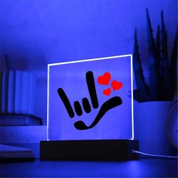 Sign Language I love You Gift, ASL I Love You, ASL Decor, Love In Sign Language, Acrylic Plaque, Optional LED Acrylic Si