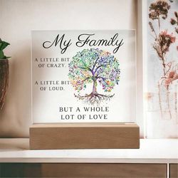 My Family Sign, I Love My Family, Mom Christmas Gift, Mom Dad Gift, Family, Family Room Decor, LED Base sign, Acrylic Pl