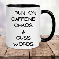Coffee Chaos, Cuss Word Mug, Chaos Mug, Cuss Cup, Sassy Coffee Mug