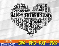 Father's Day Heart Word Cloud, Svg, Eps, Png, Dxf, Digital Download