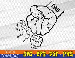 Family Fist Bump Happy Father's Day Svg, Eps, Png, Dxf, Digital Download