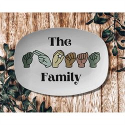 Platter Personalized, ASL Name, Sign Language Gift, ASL Wedding Gift, Hostess Gift For Couples