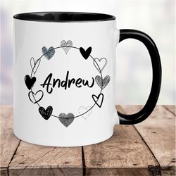 Valentine Day Mug, Lover Mug, Name Mug, Personalized Mug