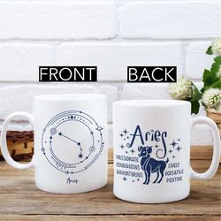 Aries Mug - Aries Gift - Aries Constellation Coffee Mug - Zodiac Gifts for Aries - Aries April Birthday