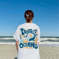 Protect Our Oceans Hoodie, Respect The Locals Shirt, Save The Ocean Shirt, Beach Tshirt, Coconut Girl Aesthetic Shirt, S