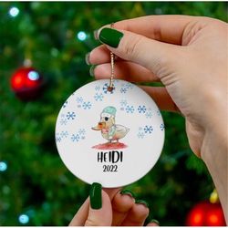Duck Ornament, Duck Lover Gifts, Personalized Ornament