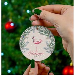 Flamingo Ornament, Ornaments Personalized, Animal Ornament, Custom Ornament