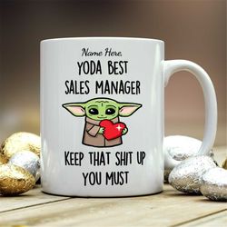 Personalized Gift For Sales Manager, Yoda Best Sales Manager, Sales Manager Gift, Sales Manager Mug, Gift For Sales Mana