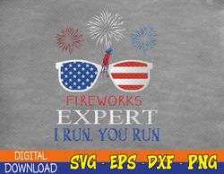 FIREWORKS EXPERT USA Flag Sunglasses 4th of July Svg, Eps, Png, Dxf, Digital Download