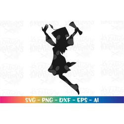 Grad Girl Clipart SVG graduation girl grad silhouette gift cut cutting file Cricut Silhouette Instant Download vector SV