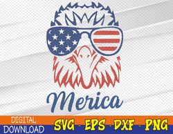 Merica Eagle Mullet 4th of July, American Flag USA Svg, Eps, Png, Dxf, Digital Download