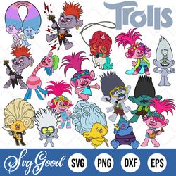 Trolls 2, Trolls World Tour Svg, Dxf, Eps, Png, Clipart, Silhouette and Cutfiles