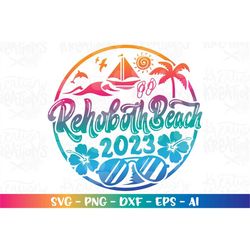 Rehoboth Beach svg Delaware USA Summer Beach svg hand drawn print decal iron on cut file silhouette download cricut came