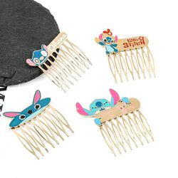 Disney Cute Stitch Hair Accessories for Girls Christmas Hair Comb Clips for Women Cartoon Anime Head Jewelry