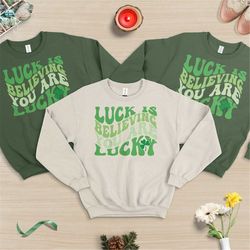 Lucky Sweatshirt, Vintsge Sweatshirt, Clover Sweatshirt, St Patricks Day Sweatshirt, Saint Patrick's Pullover, Simple Ho